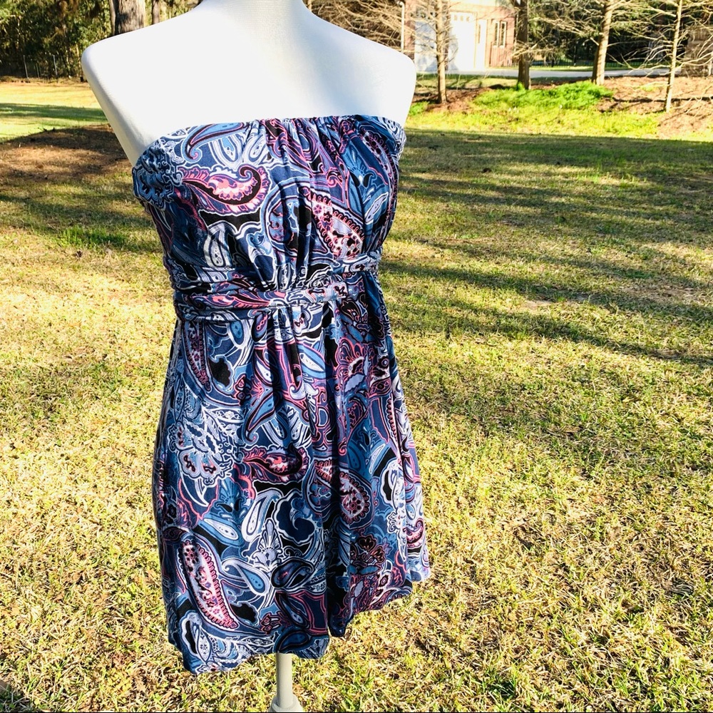 Soma paisley lounge beach sleeveless coverup with pockets Sz XS